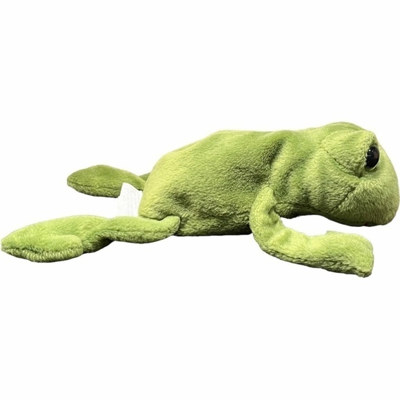 VINTAGE Ganz Franky Frog 9” Plush Stuffed Animal 1996 CH1604 Green Beanbag Soft - Picture 5 of 14